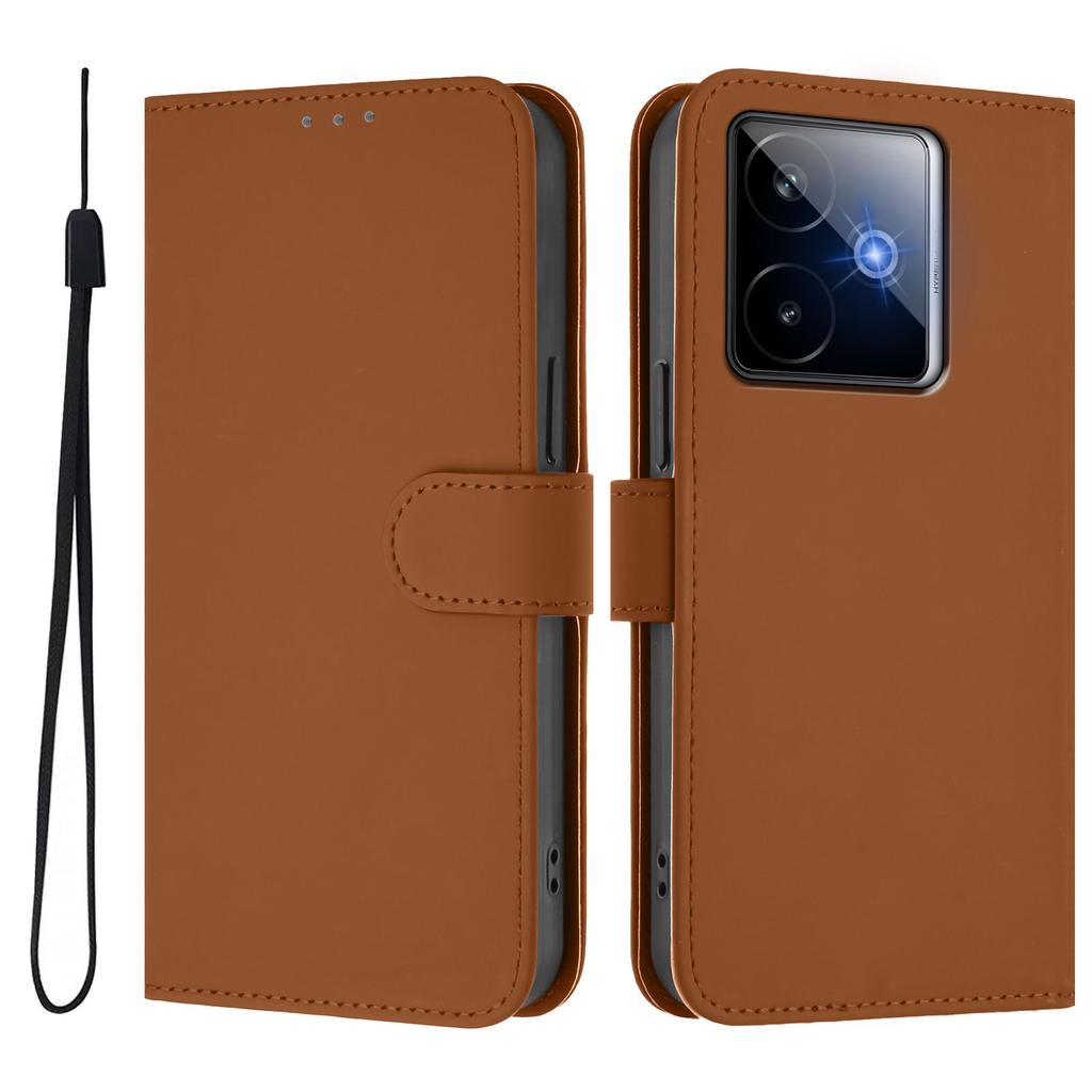 For Realme GT7 Pro Racing 5G Case Solid Color Wallet Leather Phone Cover with Strap