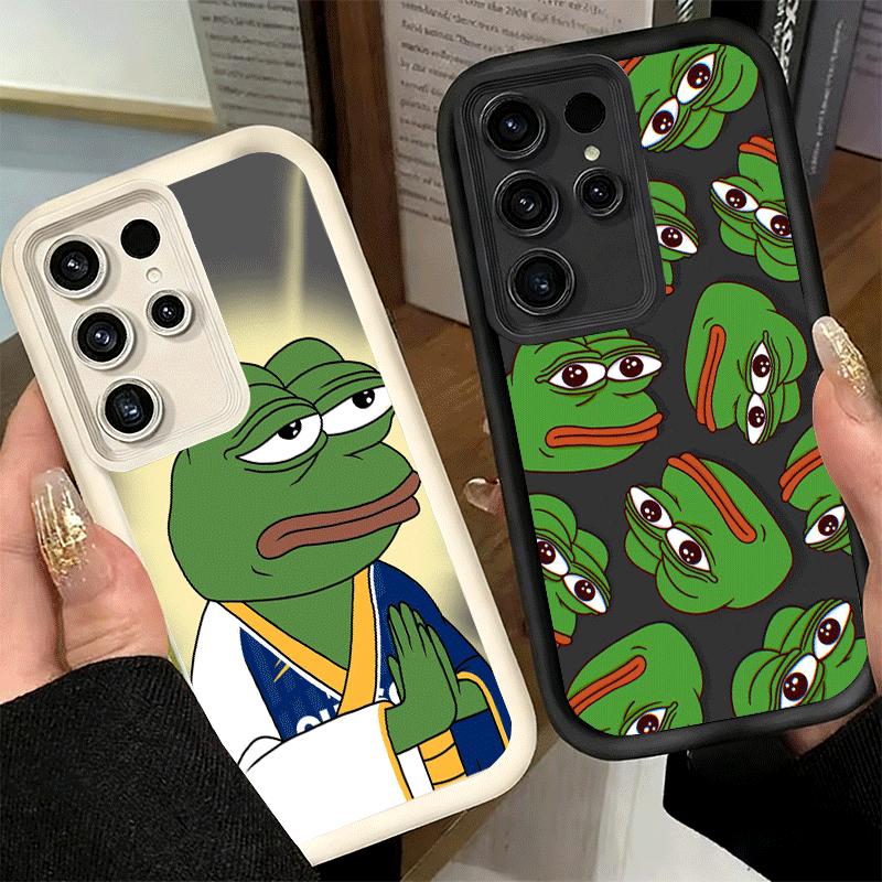 Phone Case for Samsung Galaxy S26 S25 Ultra S24 FE Funny Sad Forg P-Pepe Meme Shell S23 Plus S22 + S21 S20 5G Soft Silicone Fund