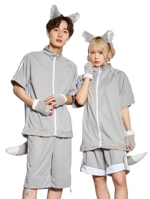 Clearstone Fangle Cosplay Halloween Wolf Gray Jersey, Unisex,