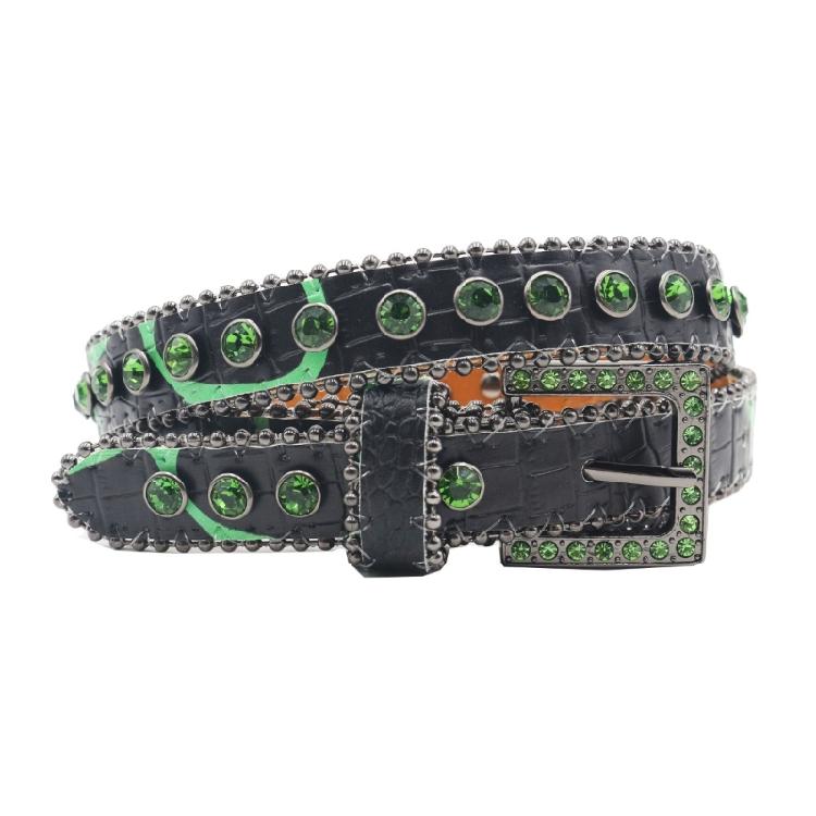 Grunge Waist Belt Jeans Belt PU Belt Casual Ceinture Punk Crystal Buckle Modern Belt Street Dance Accessories