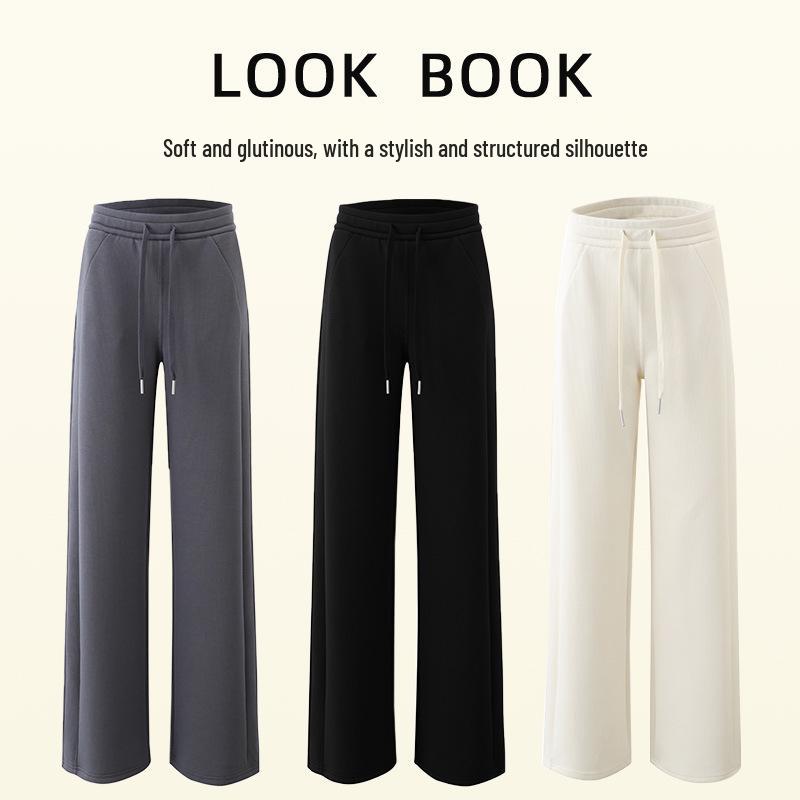 

Women s Lightweight Wool Vertical Stripe Soft Pants with Elastic Drawstring Waist Large