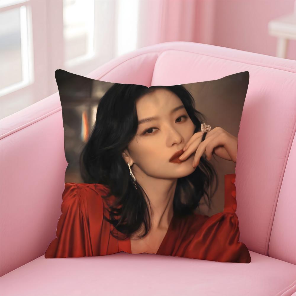 Fashion and Elegant  Chinese Actress NNi Ni Cushion Cover Pillow Case Soft Friendly Fabric  Concealed Zipper