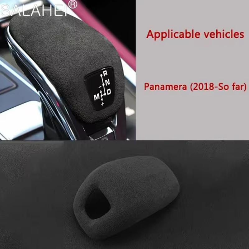 Alcantara Wrap Car Gear Shift Knob Trim Sticker Cover For Porsche Cayman Panamera Macan 2018  - Interior Accessories чёрный