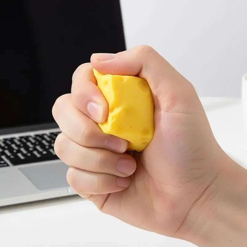 1Pcs Simulation Cheese Shaped Squishy Toy Soft Elastic Stress Relief For Kids Adults Office Home Daily Relaxation