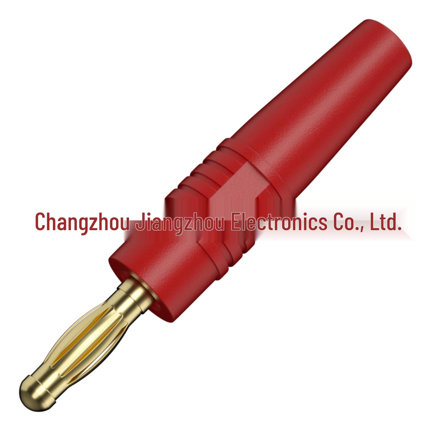 

4mm Premium Gold-Plated Copper Banana Plug with Soft Rubber Insulator, Solder Type, Optional Nickel-Plated Finish