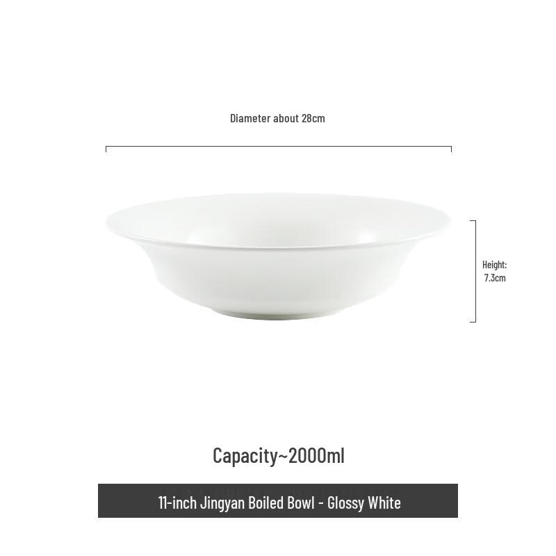 Large Ceramic Serving Bowl for Soups and Fish Dishes