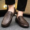 Fashion Men Loafers Party Driving Loafers Shoes Male Genuine Leather Business Office Leather Mens Casual Flats Moccasins Brown