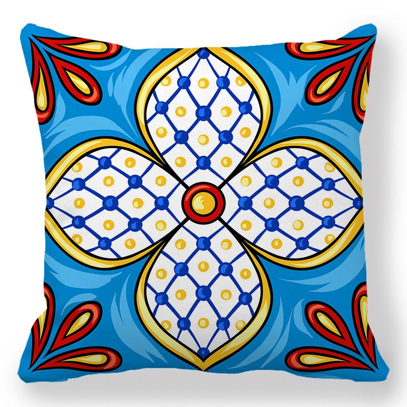 Geometric Pattern Bohemian Pattern Digital Printing Short Plush Pillow Covers For Car Sofa Office Cushion Cover Home Goods