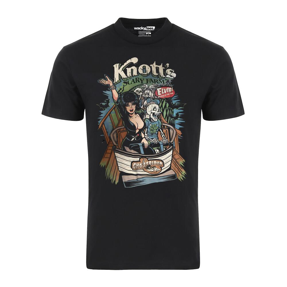 Scary Farm Elvira Ghostrider Mistress of the Dark Graphic Tee Shirt Unisex T-Shirt S