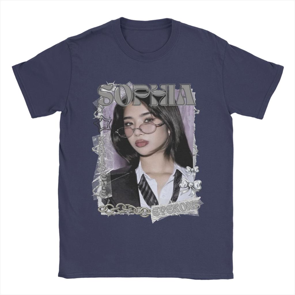 KATSEYE Sophia Kpop Y2K Group T Shirt Men Cotton Vintage T-Shirts O Neck  Tee Shirt Short Sleeve Clothes Plus Size