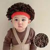 Baby Wig Cap Cute Comfortable Dress Up Knitting Infant Toddler Photo Short Curly Explosion Wig Hat for Daily Wear