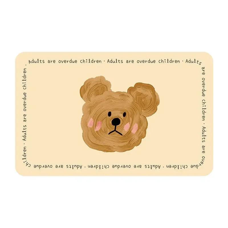 Adorable Bear Pattern Rug Non Slip Absorbent Quick Drying Easy To Clean Bathroom Decor Rug Home Decoration