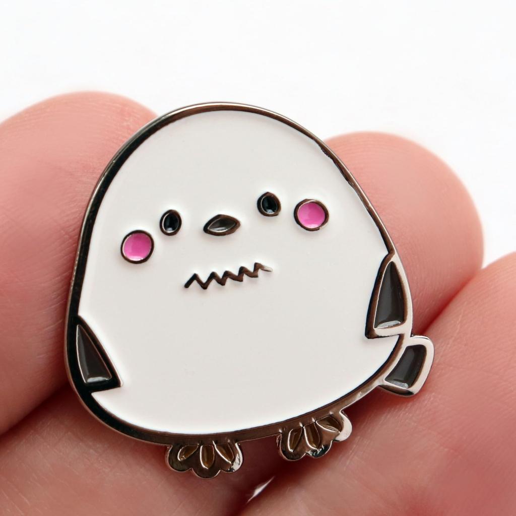 Pin Badge, Long-tailed Tit, Cute Bird, Animal, Alloy, 2.5 X 2.5cm