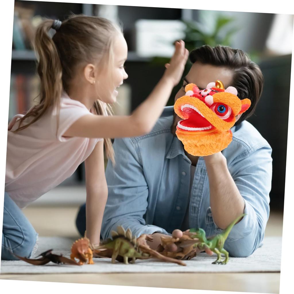 INOOMP Hand Puppets, Lion Dance Hand Puppets, Toys for Kids, Storytelling Animal Hand Puppets, Chinese Style