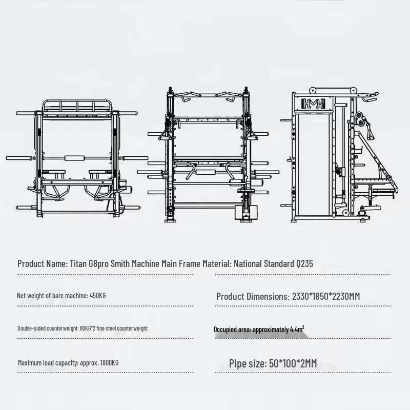 TEZEWA Smith Machine Power Station with Olympic Bar & Dumbbell Bench