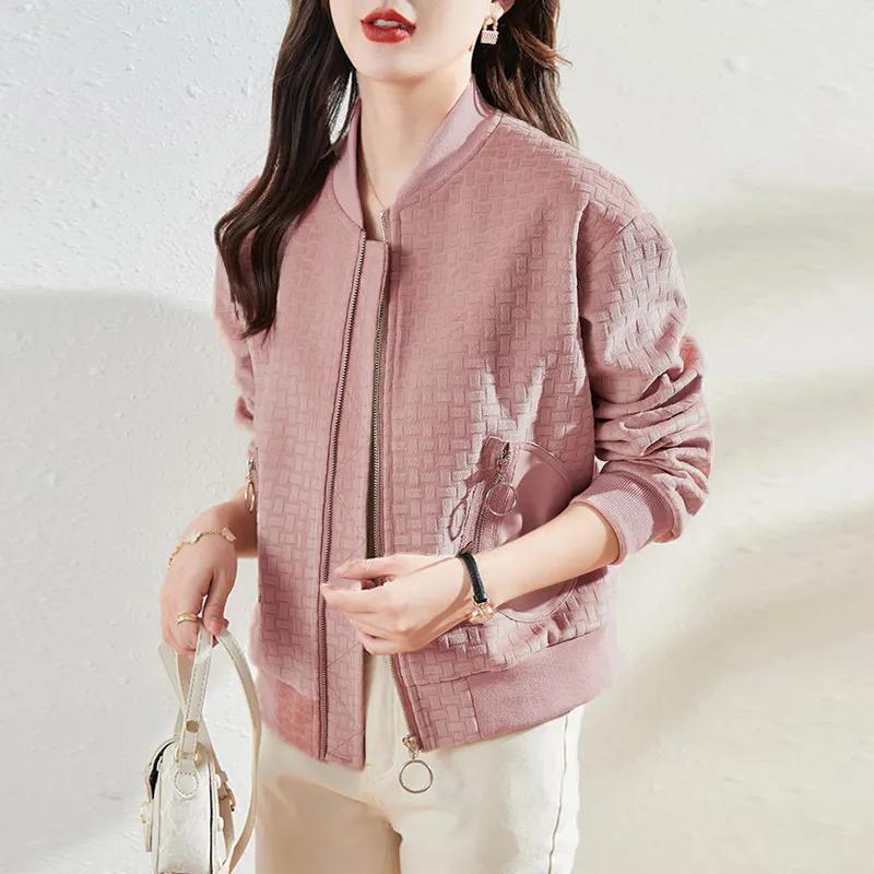Frühling Herbst Ankunft Jacke Strickjacke Baseballjacke Lässige Oberbekleidung Damen Kurze Version