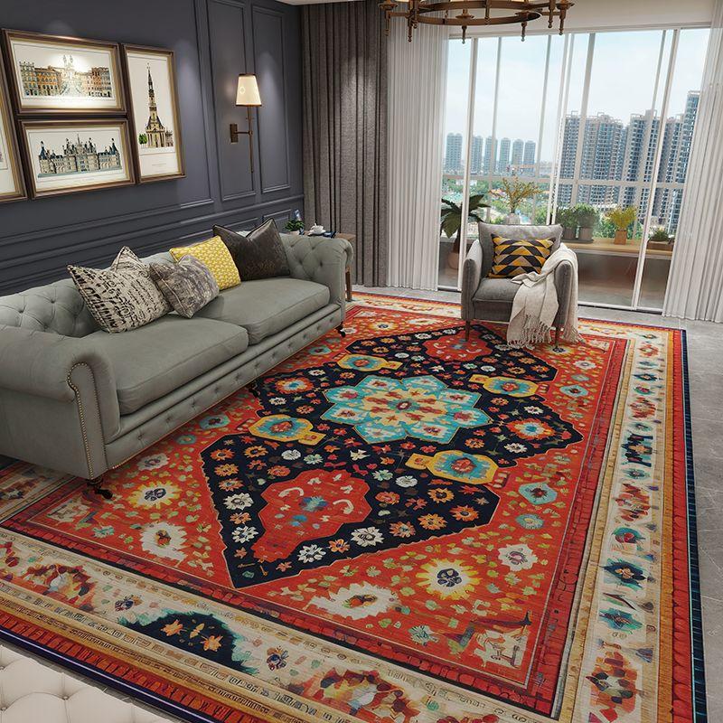 

Ретро Персидский Стиль Домашнее Украшение Роскошный Ковер Гостиная Нескользящий Большой Размер Декор Комнаты Коврик для Гостиной Моющийся Коврик для Входной Двери 120*160cm