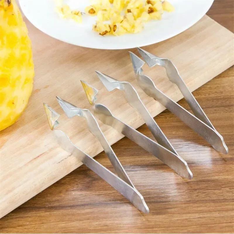 Portable Fruit Peeler Pineapple Corer Slicer Cutter Stainless Steel Strawberry Seed Remover Cutting Slicer Clips Kitchen Gadgets