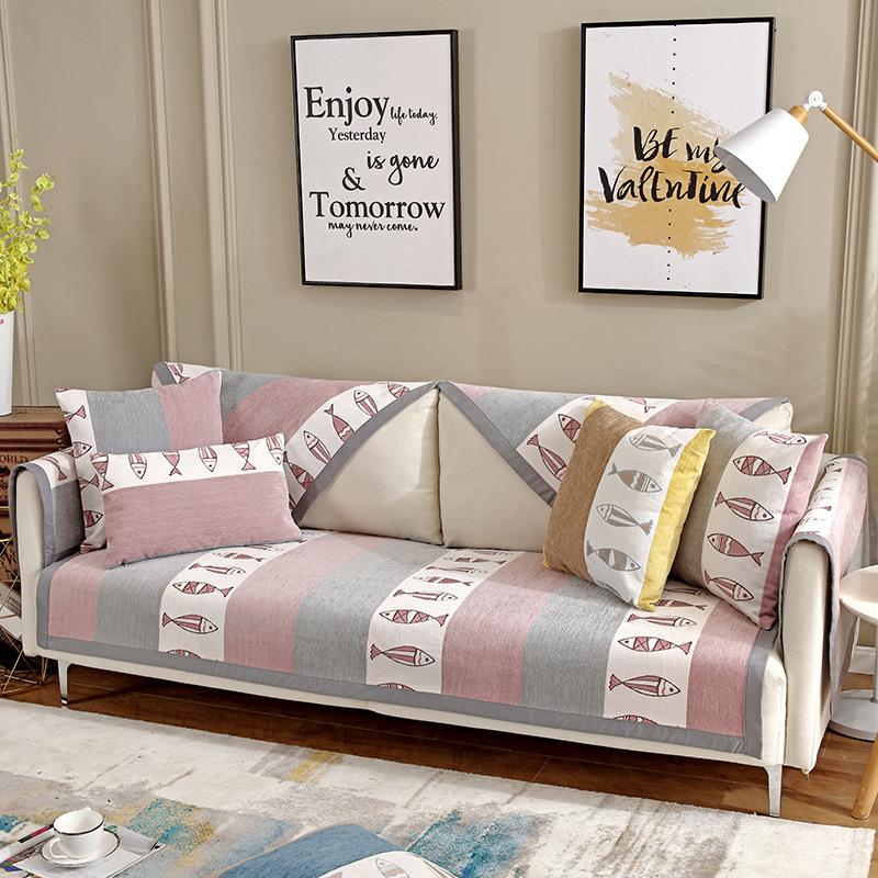 

Высококачественная жаккардовая ткань из синели Four Seasons, диванная подушка, нескользящая подушка из натуральной кожи, скандинавская простая императорская наложница, все включено 70*70CM