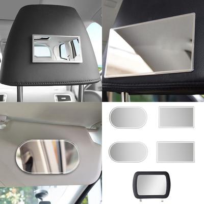Stainless Steel Makeup Mirror for Car Visor Seatback Adhesive Vanity Mirror Car Interior Cosmetic Mirror Makeup Mirror