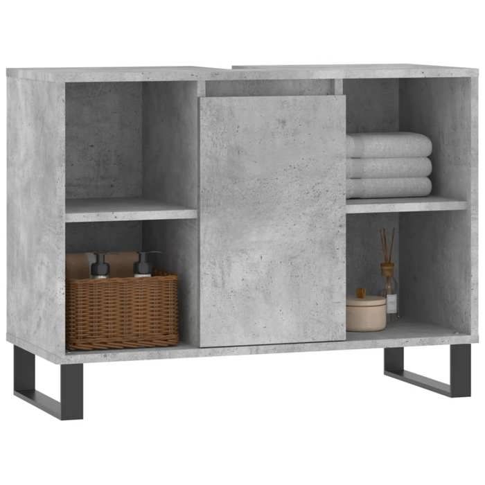 VidaXL Bathroom Cabinet Concrete Grey 80x33x60cm Engineered Wood 831640