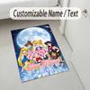 Personalized Crystal Velvet Carpet,Sailor Moon Custom Printed Name, Plush Area Rug For Home Indoor Decor