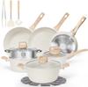 12-Piece Granite Cookware Set: Frying Pan, Wok, Soup Pot, and More - Ideal Holiday Gift!