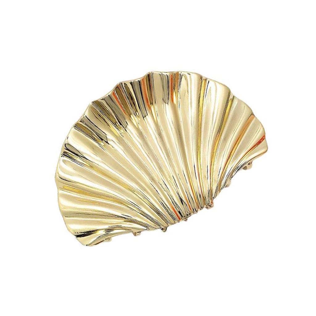 Elegant Gold Metal Shell Hair Claw Clip For Long Hair Women Practical And Stylish Hair Accesories Party Hairpin Headwear