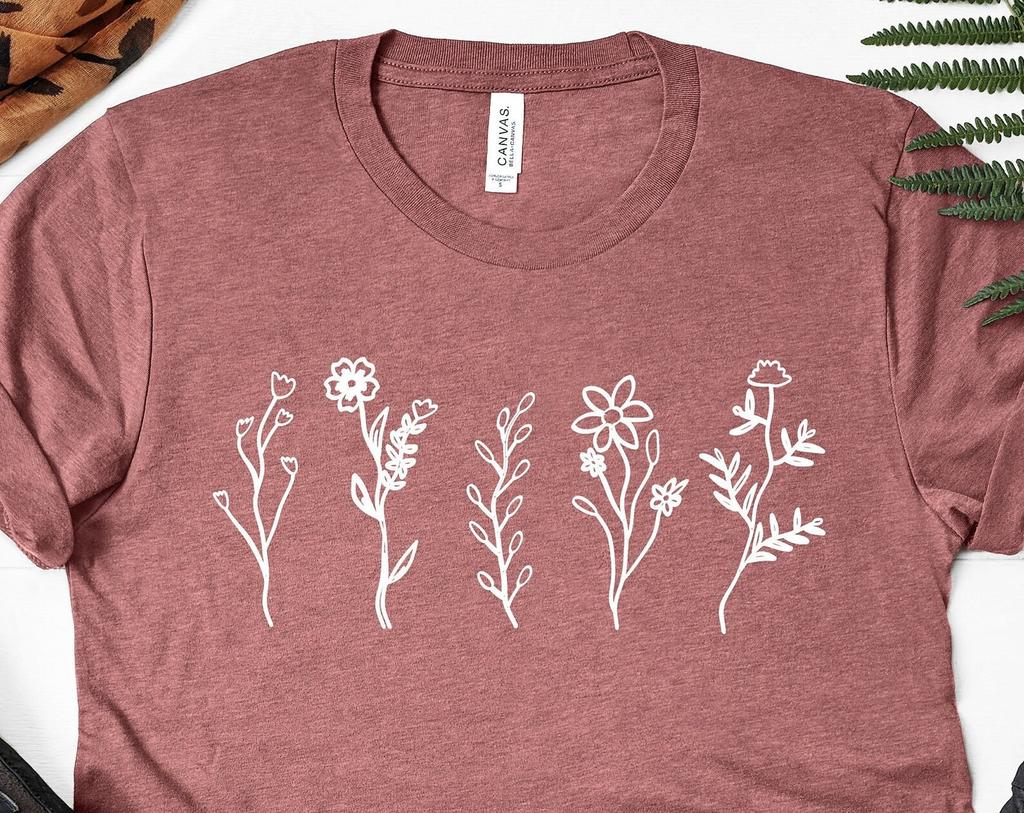 Wildflowers Shirt and kids shirt: Botanical Print, Nature Lover Tee