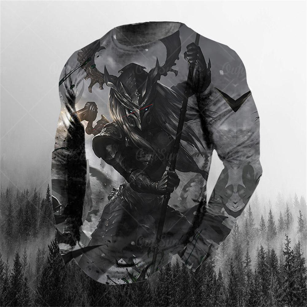 

Винтажная 3D-принтовая мужская футболка с круглым вырезом и принтом Genie Ghost, повседневная футболка с длинным рукавом, свободный свитер, модная мужская одежда XL