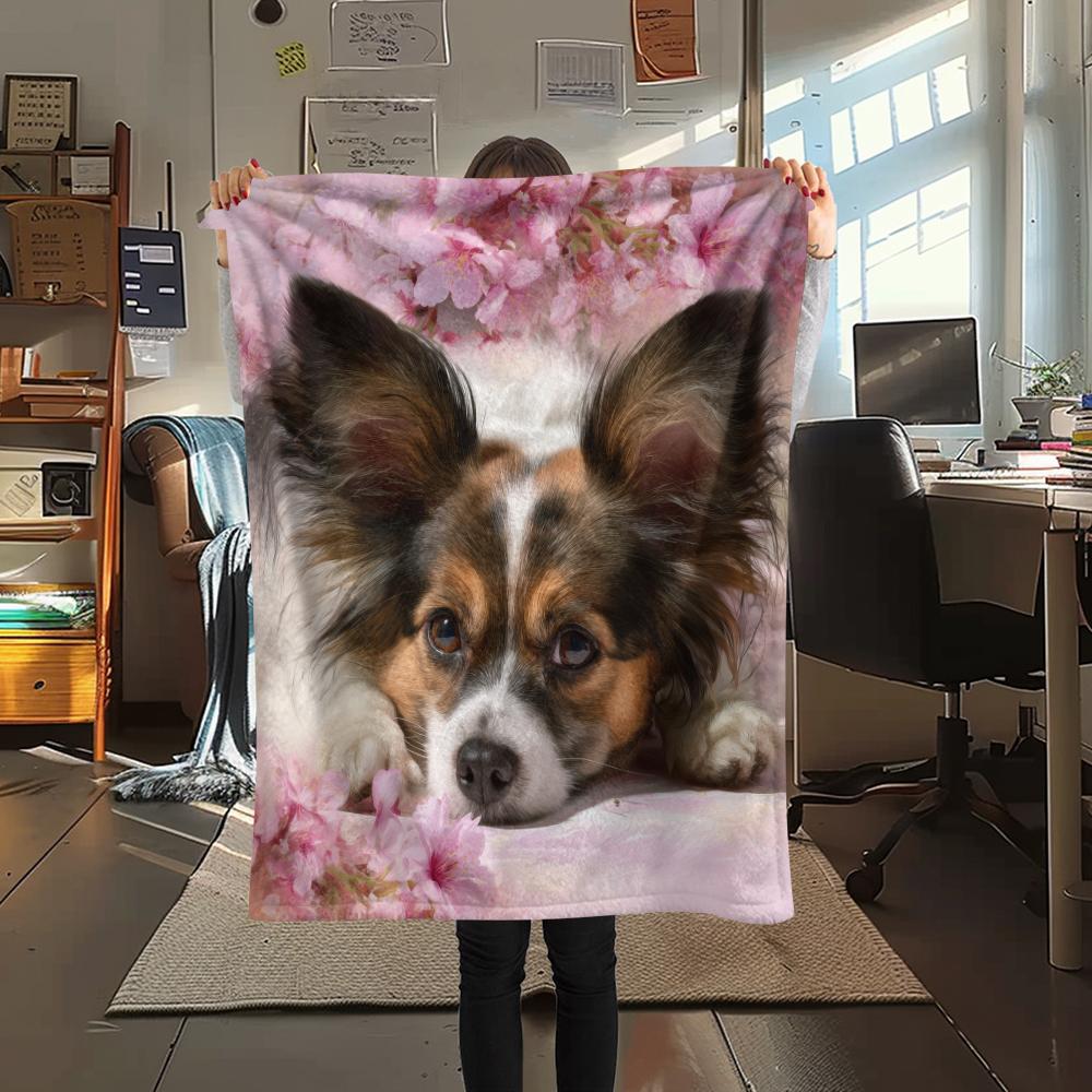 Krásná Papillon, vzorovaná flanelová deka, Vysoká kvalita, Pohodlná pro všechna roční období, Domácí dekorace, Teplo a pohodlí, Perfektní pro dárky.