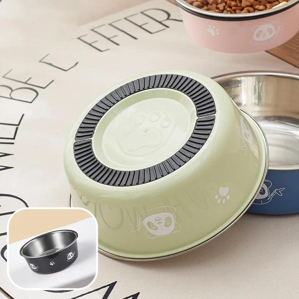 Non-Slip Dog Bowl for Large Medium and Small Dogs Cats Drinking Water Feeding Pet Bowl Stainless Steel Pet Food Bowl