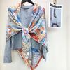 Fu Bao Double-Sided Silk Wool Scarf: Colorful, Large, and Warm Shawl for Autumn and Winter
