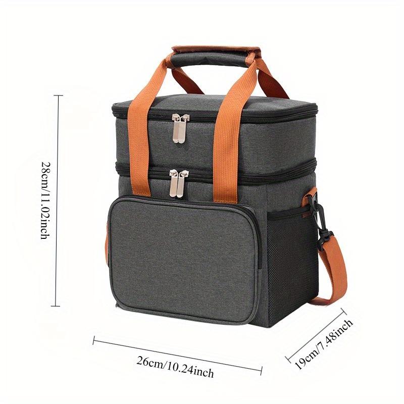 Double Layer Large Capacity Portable Insulation Bag Oxford Cloth Bento Bag Insulation Bag Outdoor Picnic Bag