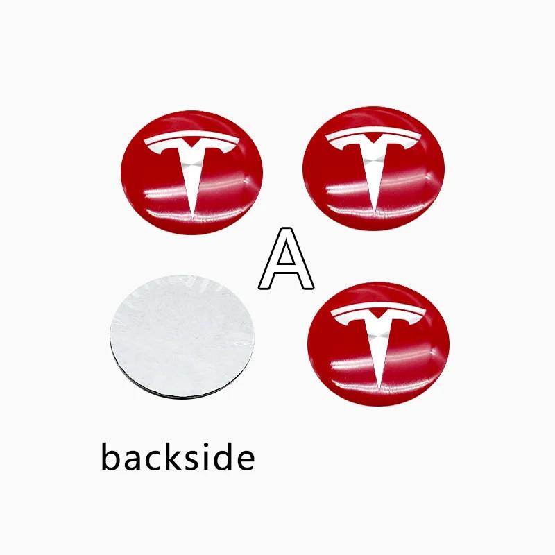 Autosticker 2025 Heet 4 stuks 56/65mm Tesla Naafkap Middenkap Logo Hoge Kwaliteit Sticker voor Tesla Model 3 Y S X Gepersonaliseerde Auto St