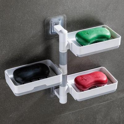 Multi Layer Suction Cup Soap Dish With Drain Water Mobile Space Saving Bathroom Soap Holder For Storage Container Dishes Box
