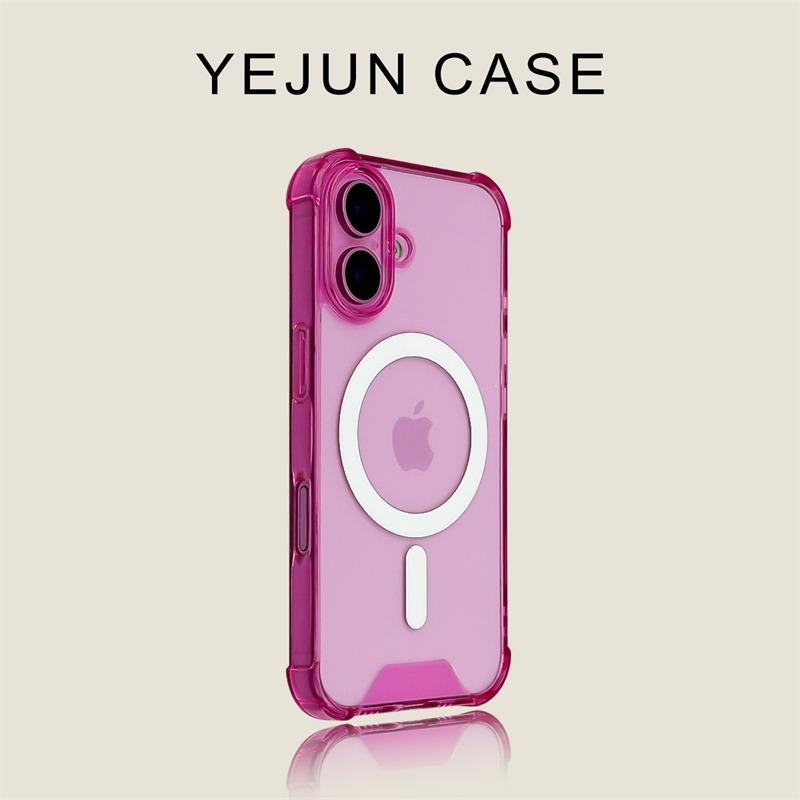 

Luxury Shockproof Magsafe Wireless Charge Transparen Case For iPhone 17 11 12 13 14 15 16 Pro Max Plus Magnetic Bumper Cover For iPhone 11 Pro розовый
