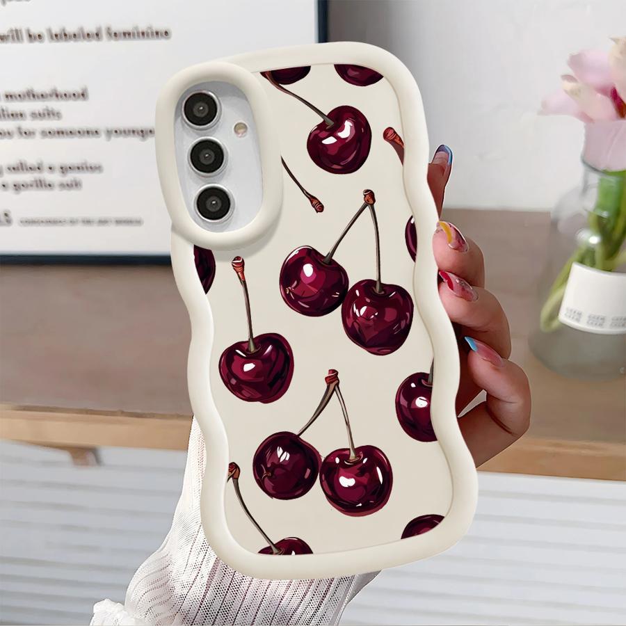 Soft Phone Cover Case for Samsung Galaxy A52 A21s A13 A16 A11 A15 A14 A12 A03 A06 A23 A05 A33 A22 A04 A53 Fruit Cherry
