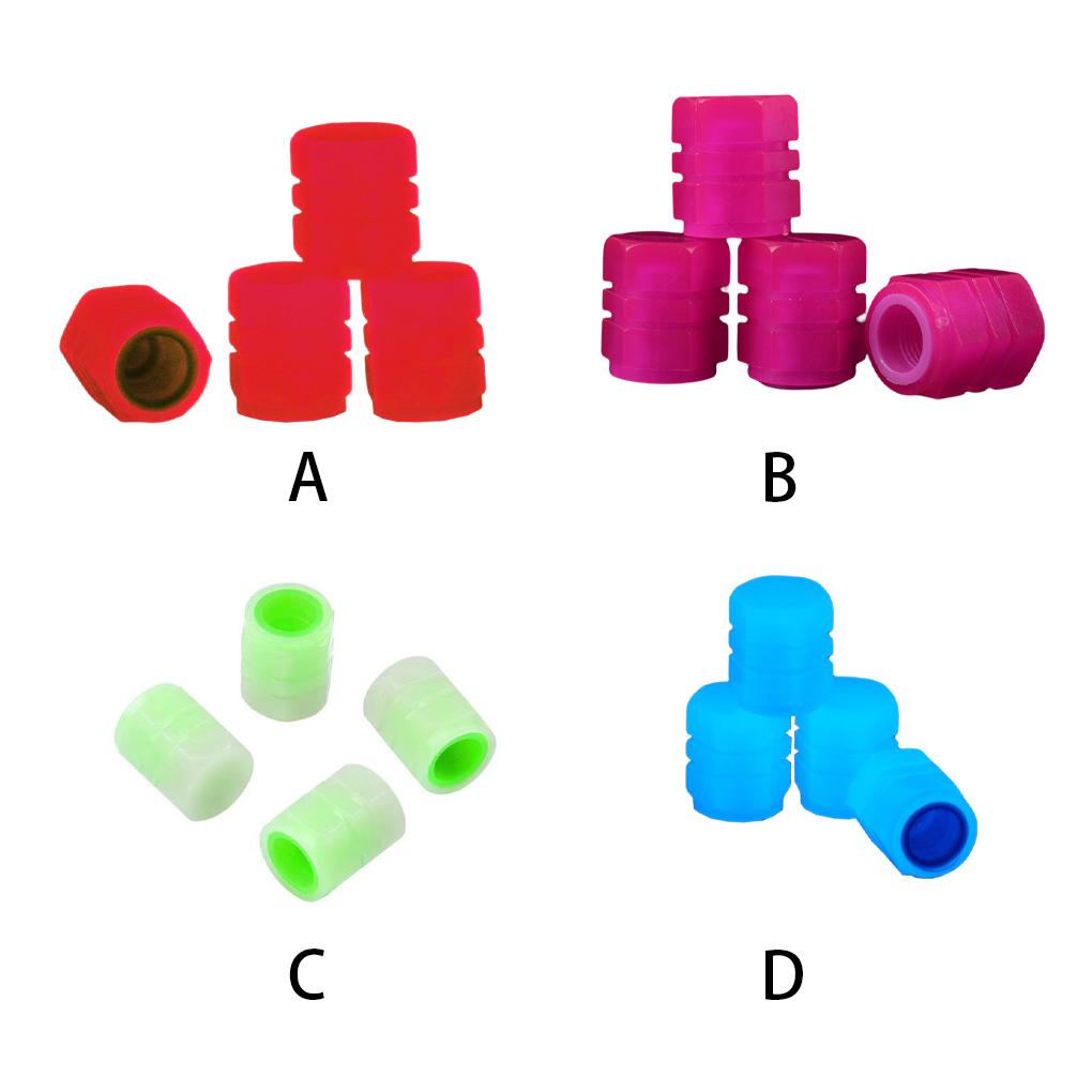 4er-Pack Universelle Auto-Reifenventilkappen Leuchtende Fahrzeugfelgenabdeckung Automobil-Reifenschutz Ersatzteile