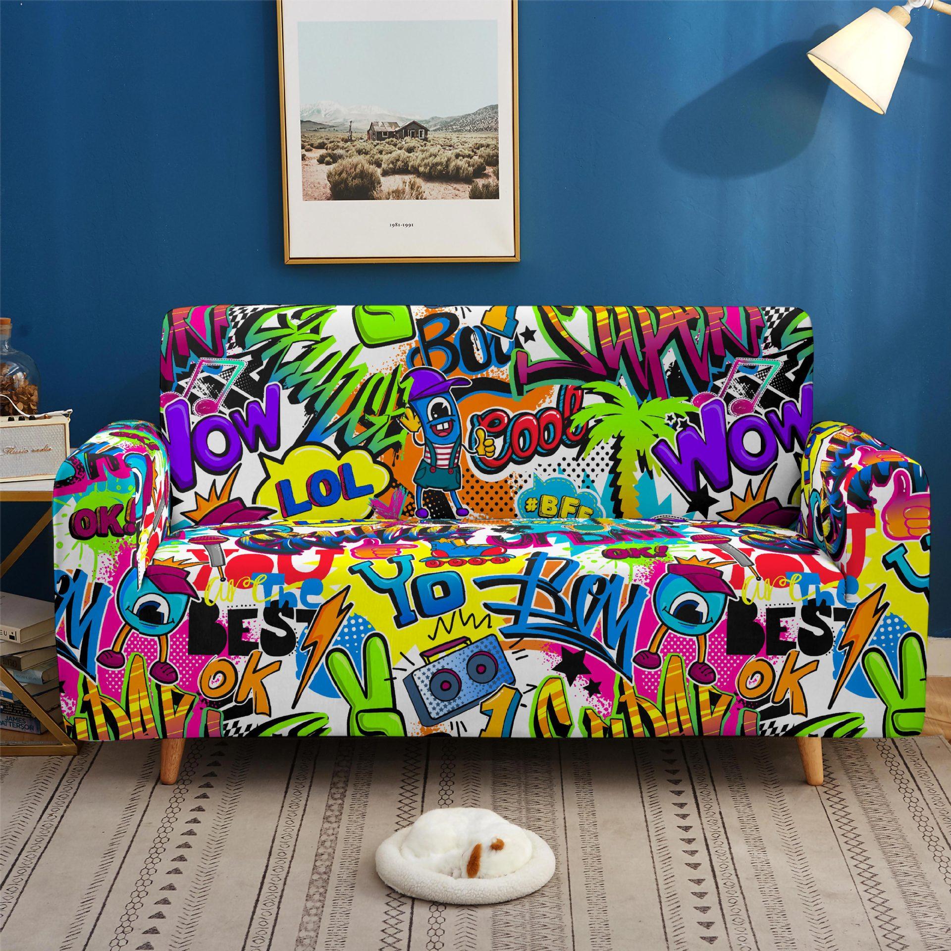 

Elastic All-Inclusive Sofa Cover Personalized Hip-Hop Multi-Person Combination Sofa Cover Lazy Sofa Cover 90 * 140cm one seat