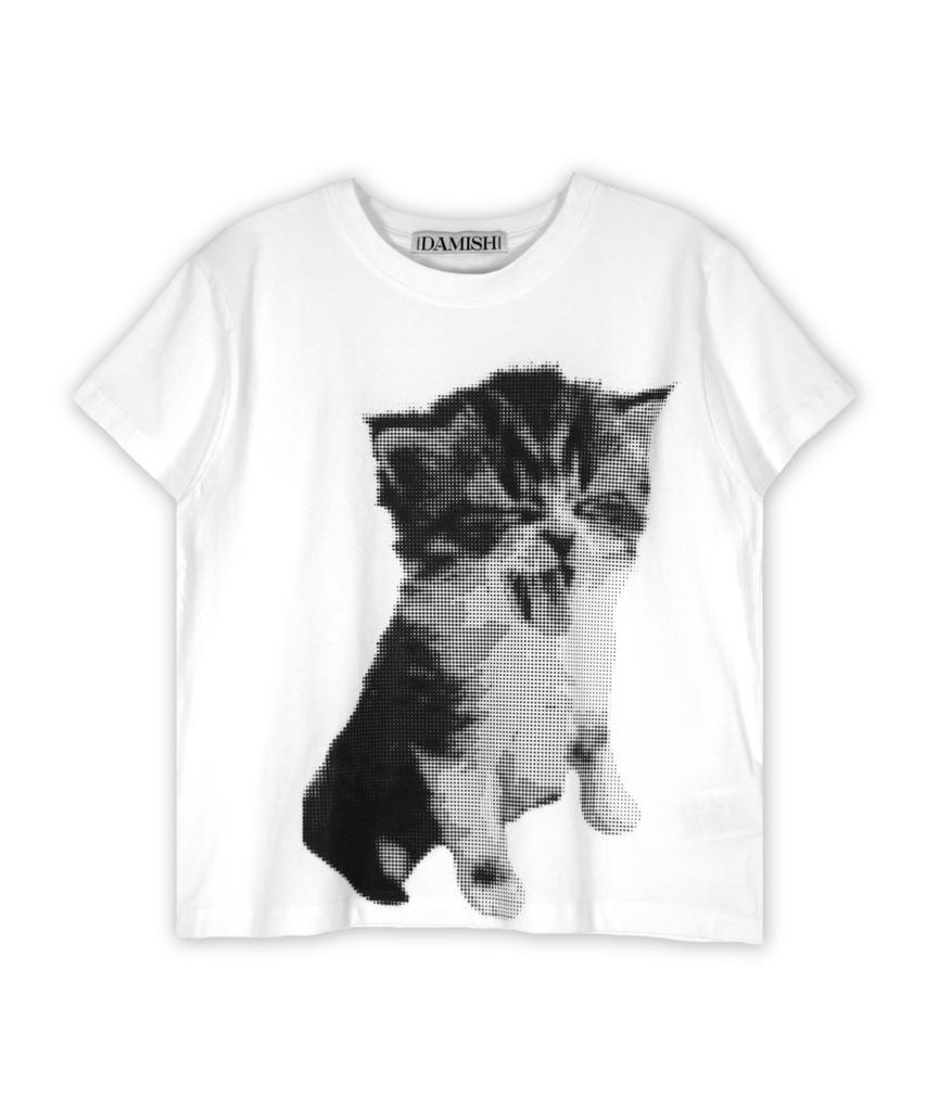 Damiswi Kitten Halftone T-Shirt_White