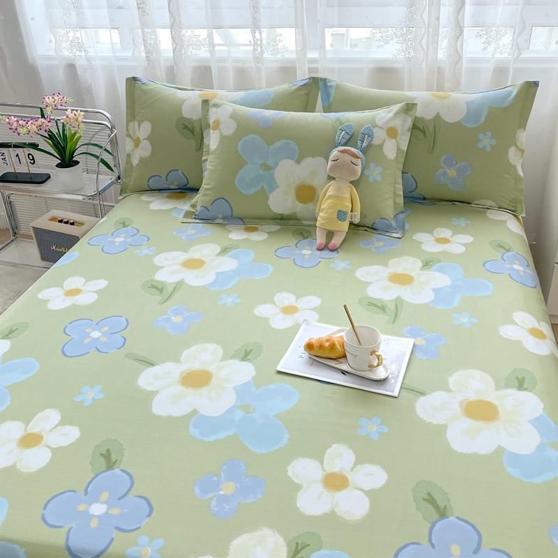 Cotton Bed Sheet  Cartoon Panda Animals Printed Double Top King Sheets for Girls Boys Kids Single Queen King Size Bed Linen
