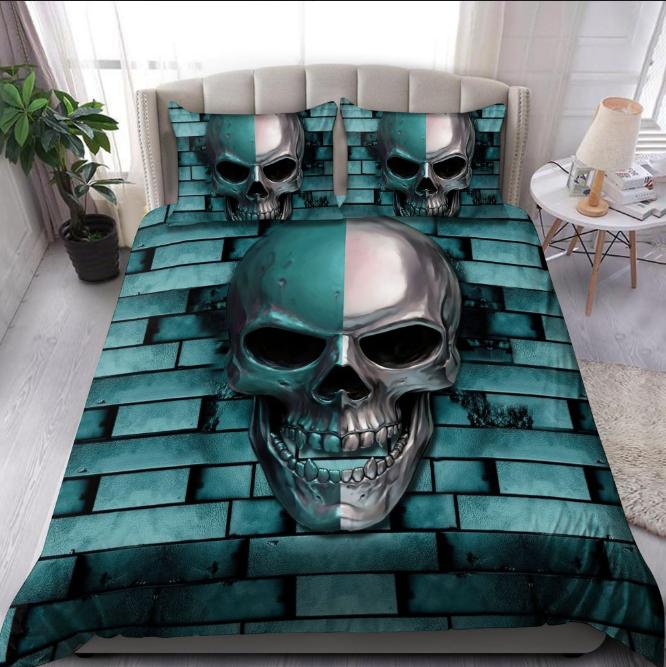 3D Skull Head Bedding Sets Duvet Cover Bedding Set Soft Bedroom Decor