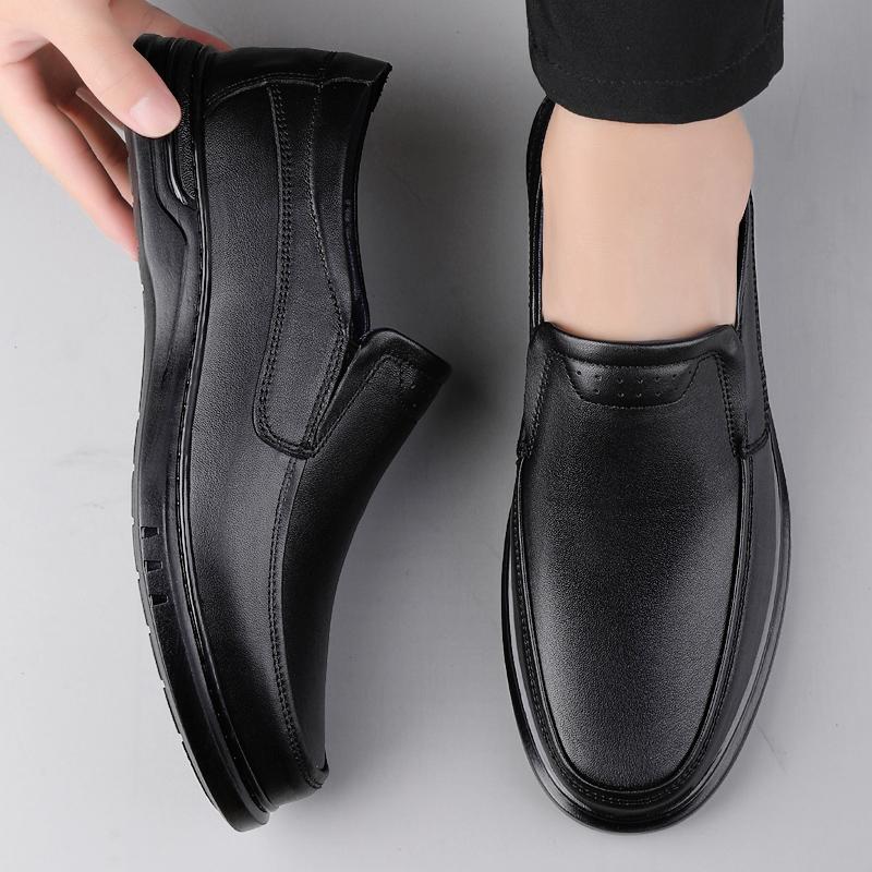 Fashion New Casual Shoes Business Men Slip-on Shoes All-Match Business Loafers Handmade Dress Flats Fashion Mens Genuine Leather Shoes