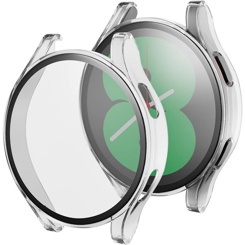 2in1 Case + Tempered Glass for Samsung Galaxy Watch 4 40mm, Transparent