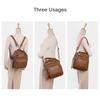 3in1 Retro Genuine Leather Women Backpacks Soft Cowhide Small Backpack Natural Leather Shoulder Crossbody Bag Commuting Daypack
