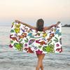 Fun Underwater World Seahorse Jellyfish Beach Towel Swimming Bath Towel Sports Fitness Towel