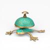 Brass Frog Desk Bell with Verdigris Green Patina Counter Bell Reception Bell Table Top Office Bell Birthday Anniversary Christmas Gift