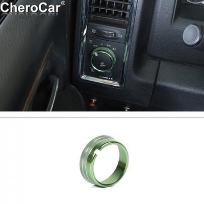 Scheinwerferschalter Knopf Zierring Blende Grün für Dodge RAM 1500 2010-17 Aluminium