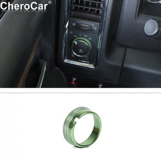 

Headlight Switch Knob Trim Ring Bezel Green for Dodge RAM 1500 2010-17 Aluminum